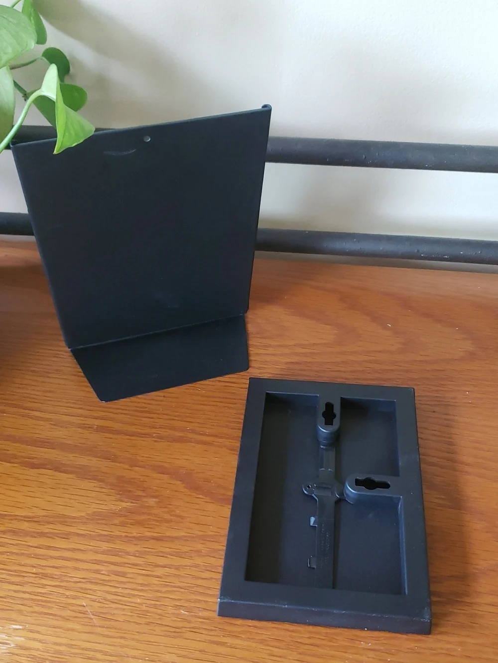 Modern Black Photo Frames - Set of 2- Coordinating 5x7 Tabletop & 4x6 Wall